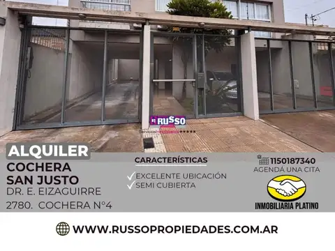 Cochera en Alquiler San Justo