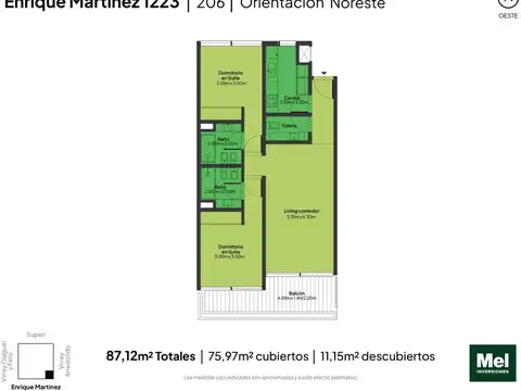 General Enrique Martínez 1200, Piso 2°