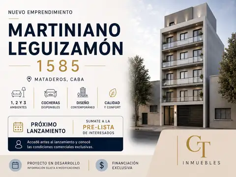 Nuevo emprendimiento en Mataderos | ML 1585 | 1, 2 y 3 ambientes