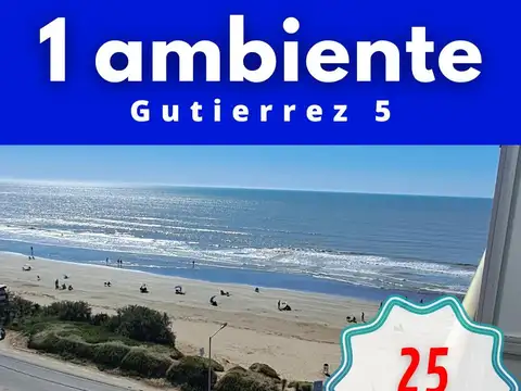 Departamento 1 ambiente, balcón y vista al mar