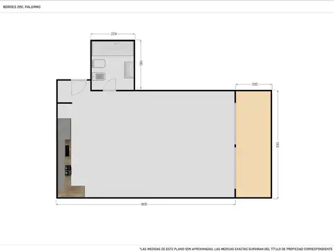 Departamento Monoambiente con 1 baño