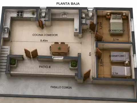 Depto Tipo Casa en Venta al Noroeste