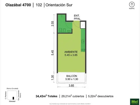 Olazabal 4700, Piso 3