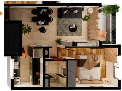 Departamento en Venta de 1 dormitorio