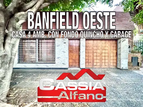 CASA LOTE PROPIO 4 AMBIENTES CON GARAGE, PATIO, QUINCHO Y FONDO