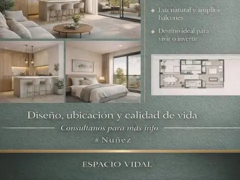 Departamento en Venta de 1 dormitorio