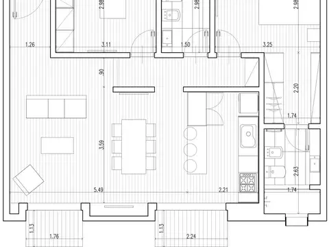 Departamento 3 ambientes con 2 baños