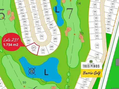 Terreno en Venta en Los Tres Pinos, USD 65.000