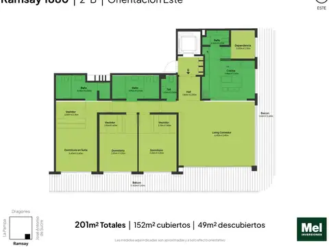 Ramsay 1800, Piso 2°