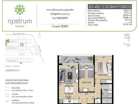 VENTA 2 DORMITORIOS NOSTRUM GARDEN PRADO AZOTEA EX