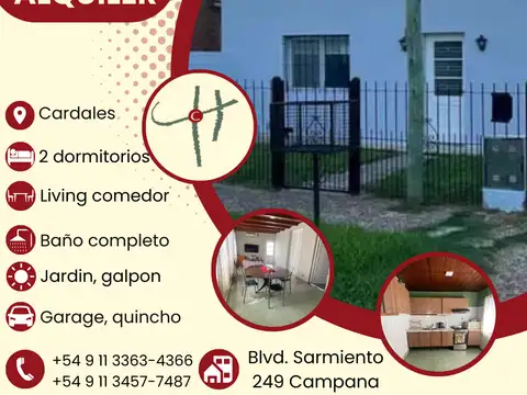 CASA EN ALQUILER – CARDALES PUEBLO