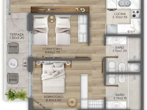Departamento en Venta con 1 cocheras