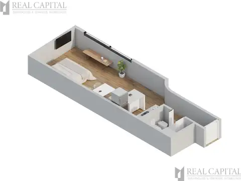 Departamento Monoambiente con 1 baño
