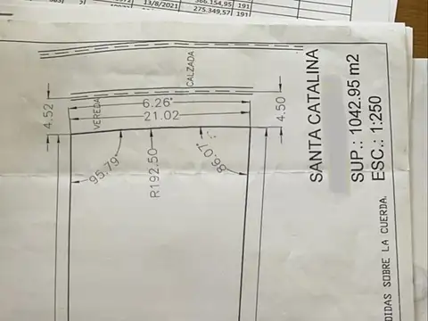 Terreno en Venta de 1043,0 m2