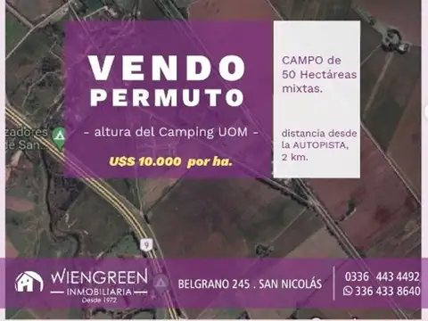 Vendo o Permuto campo con 50 hectáreas mixtas