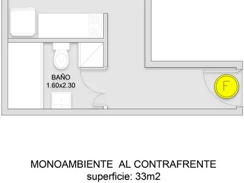 DEPARTAMENTO venta MONOAMBIENTE 33 metros POZO