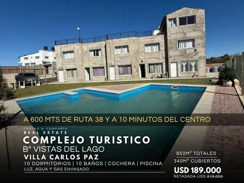 Venta Complejo Turístico 5 Duplex (30 Plazas) Y 850 m2 Terreno En Vistas Del Lago - Villa Carlos Paz