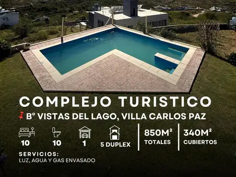 Venta Complejo Turístico 5 Duplex (30 Plazas) Y 850M² Terreno En Vistas Del Lago - Villa Carlos Paz