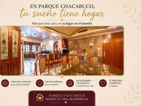 CASA 5 AMBIENTES VENTA PARQUE CHACABUCO PERMUTA
