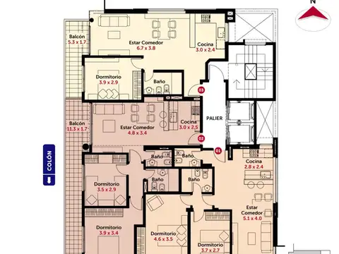 Departamento 4 ambientes con 3 baños
