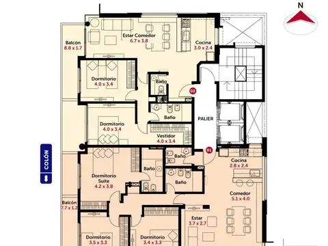 Departamento en Venta con 1 cocheras