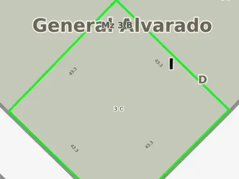 Terreno en Venta 43  mts Frente