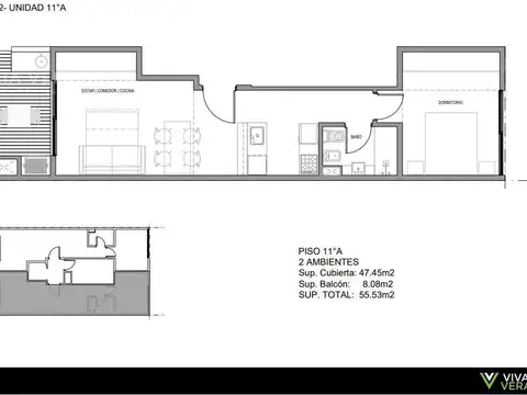 Departamento en Venta de 1 dormitorio