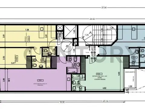 Departamento 2 ambientes con 2 baños