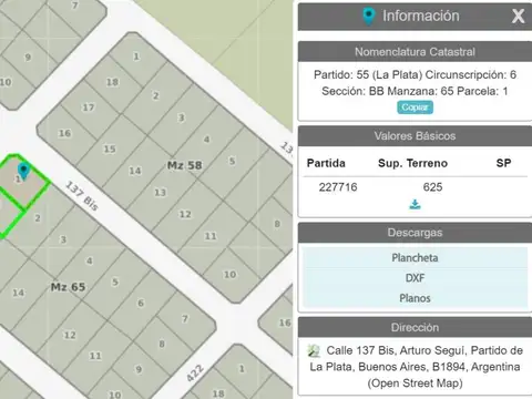 Terreno en Venta en Arturo Segui, USD 47.000