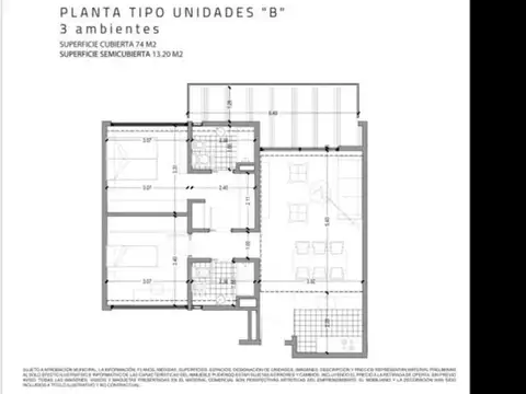 Departamento en Venta con 1 cocheras
