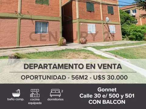 DEPARTAMENTO DE 2 DORMITORIOS EN VENTA, GONNET