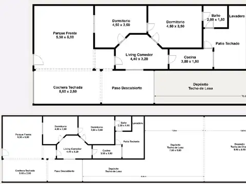 Casa 3 ambientes con 1 baño