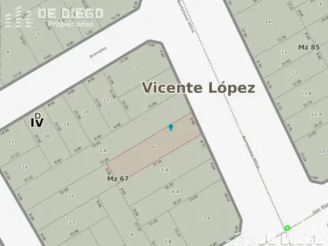 Terreno en Venta 37  mts Fondo