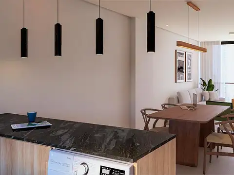 Departamento 2 ambientes con 2 baños