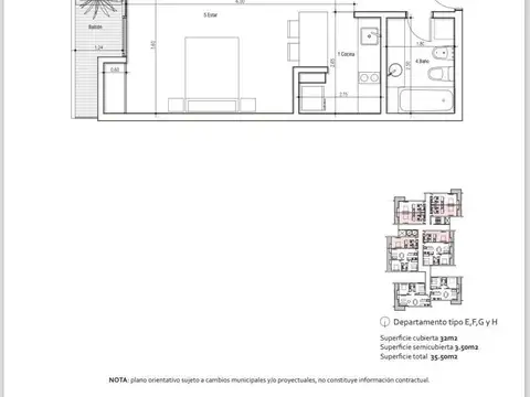 Departamento en Venta de Monoambiente