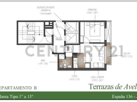 VENTA 2 AMBIENTES con BALCON - A ESTRENAR - CENTRO DE AVELLA