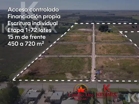 Terreno en Venta 12  mts Fondo