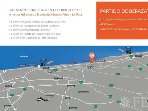Venta terreno industrial de 2000 m2 en Berazategui