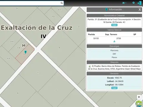 Terreno en Venta en Exaltacion De La Cruz, USD 39.500