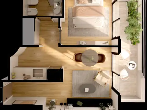 Departamento en Venta de 1 dormitorio