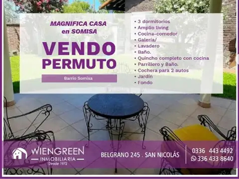 Vendo o permuto excelente casa en Barrio Somisa
