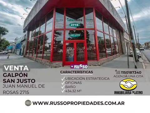 Venta galpon 434 m² San Justo