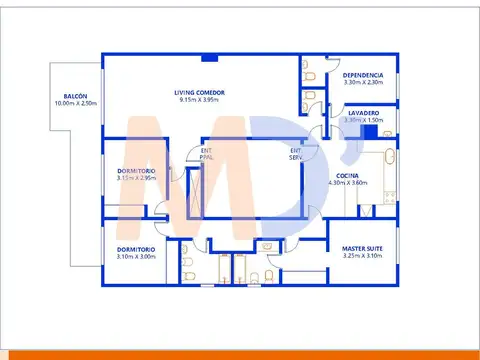 Departamento en Venta de 3 dormitorios