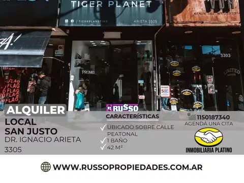 Alquiler Local sobra Peatonal - San Justo