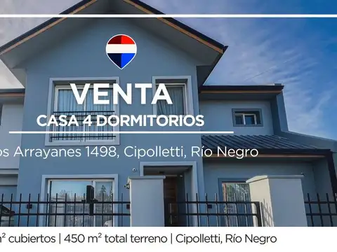 VENTA CASA 4 DORMITORIOS. Bº MANZANAR. CIPOLLETTI