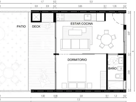 Vende a estrenar apartamento de 1 dormitorio en Punta Ballena