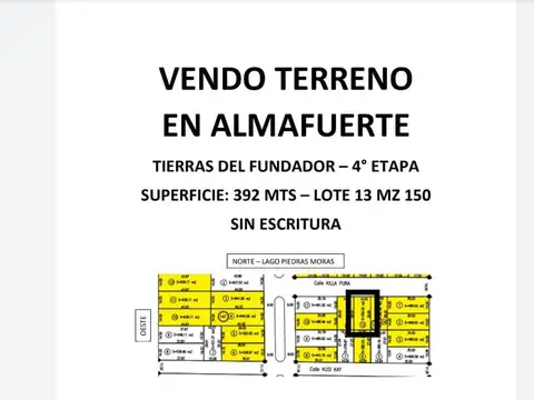 Terreno en Venta en Almafuerte, USD 27.000