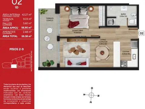 Venta Apartamento 1 Dorm Cordón Rosso Marzo 2028
