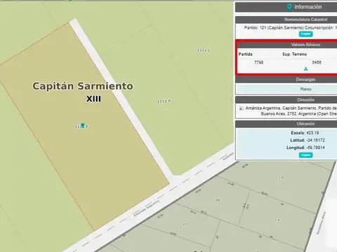 Terreno en venta - 23.665Mts2 - Capitán Sarmiento