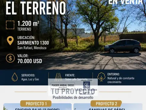 Terreno en Venta en San Rafael, USD 70.000